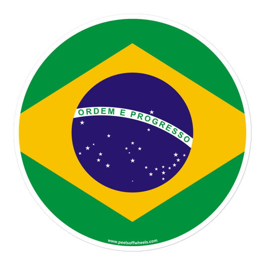 A sticker showcasing the Brazilian flag.