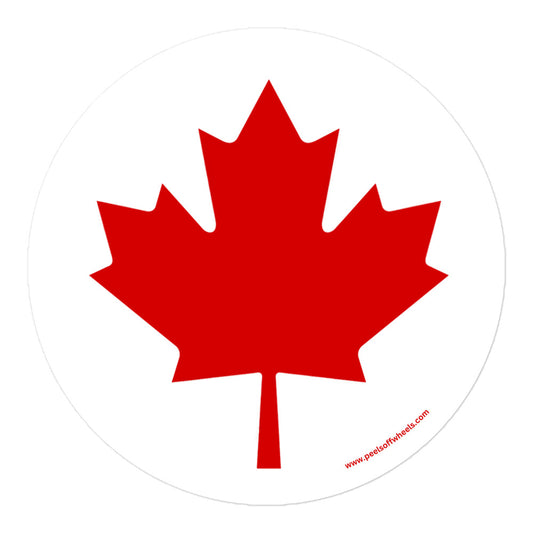 A sticker featuring the Canadian flag.