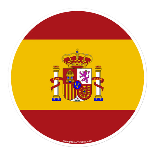 A sticker showcasing the Spanish flag.