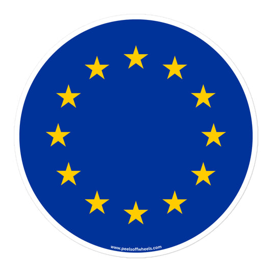 A sticker featuring the European Union flag.