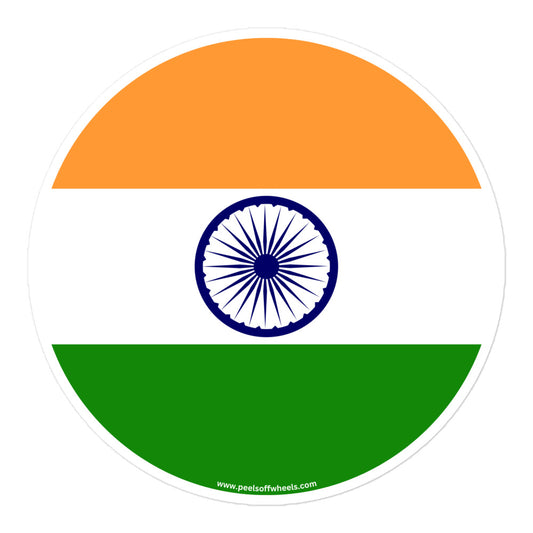 A sticker showcasing the Indian flag.