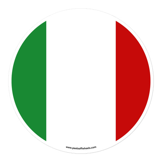 A sticker featuring the Italian flag.