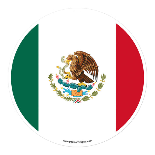 A sticker featuring the Mexican flag.