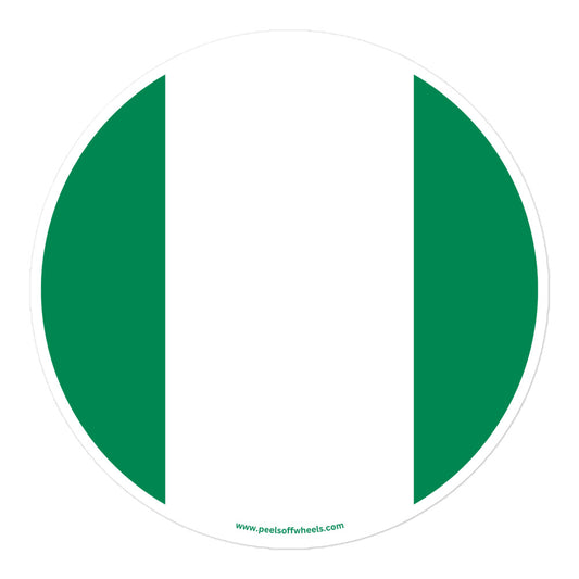 A sticker showcasing the Nigerian flag.