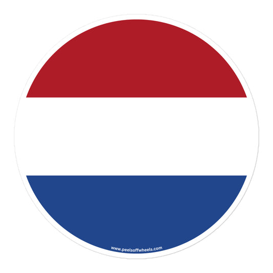 A sticker featuring the Dutch flag.