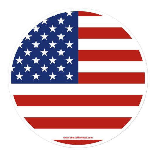 A sticker featuring the American flag.